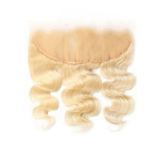 Load image into Gallery viewer, Blonde #613 Color 13*4 Frontal lace High density small knots 100 human hair