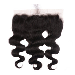 13*4 Frontal lace Body wave High density small knots 100 human hair natural color can be bleached and dyed