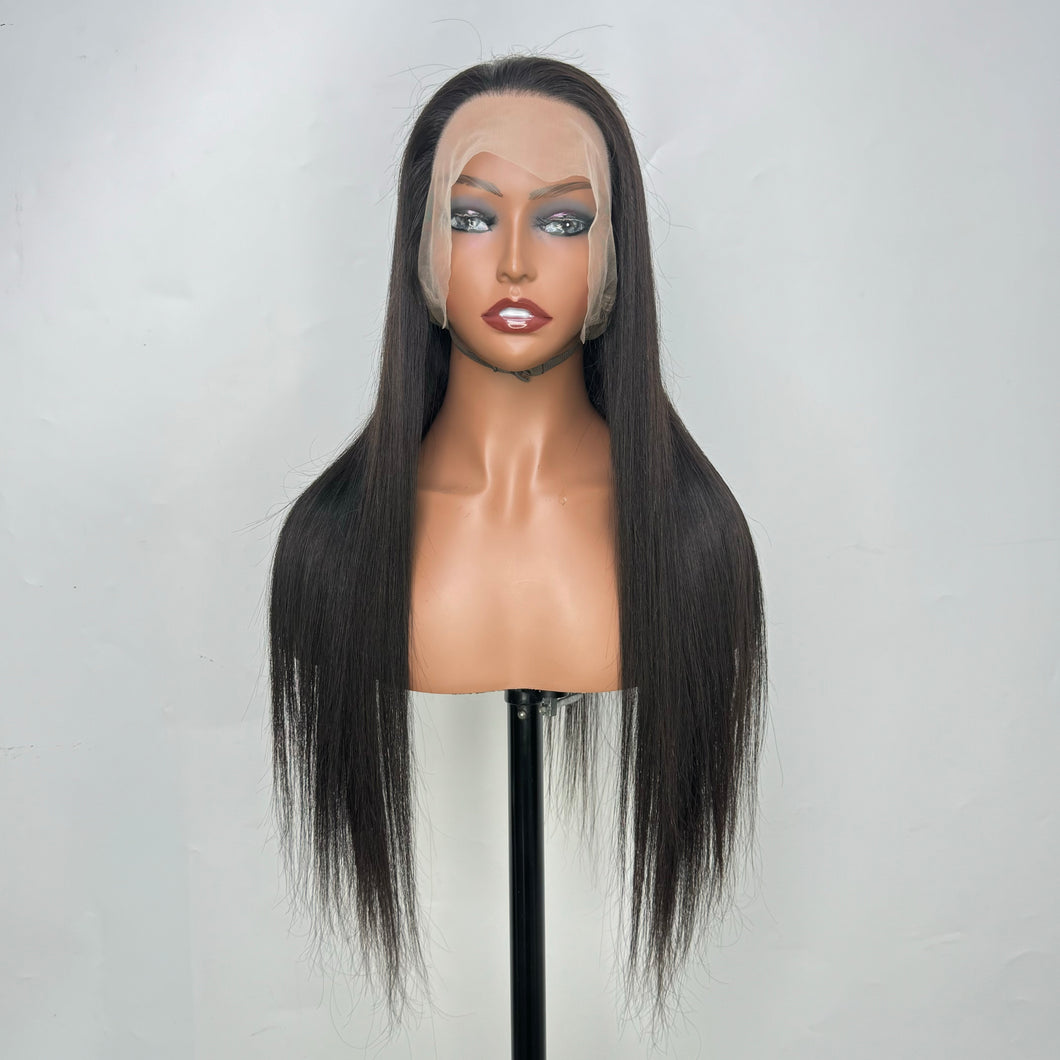 Full Lace Human Hair Wig Natural Color Free Parting For Braided Wig Making Can Be Bleached and Dyed