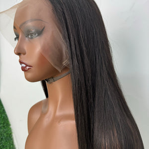 Full Lace Human Hair Wig Natural Color Free Parting For Braided Wig Making Can Be Bleached and Dyed