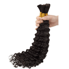 Load image into Gallery viewer, Bulk human hair for braiding 100 Human Hair Deep Wave Bulk