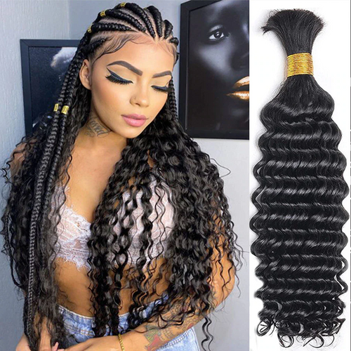 Bulk human hair for braiding 100 Human Hair Deep Wave Bulk