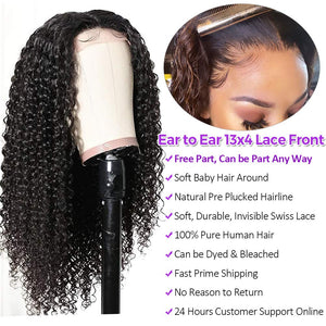 Lace Front Wigs Human Hair Pre Plucked Brazilian Kinky Curly Lace Frontal Wig with Baby Hair 9A Natural Hair Wigs for Black Women